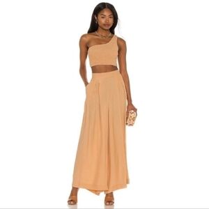 SWF Golden Brunt Yellow High Waist Exaggerated Wide-Leg Pleated Touch Pants XS